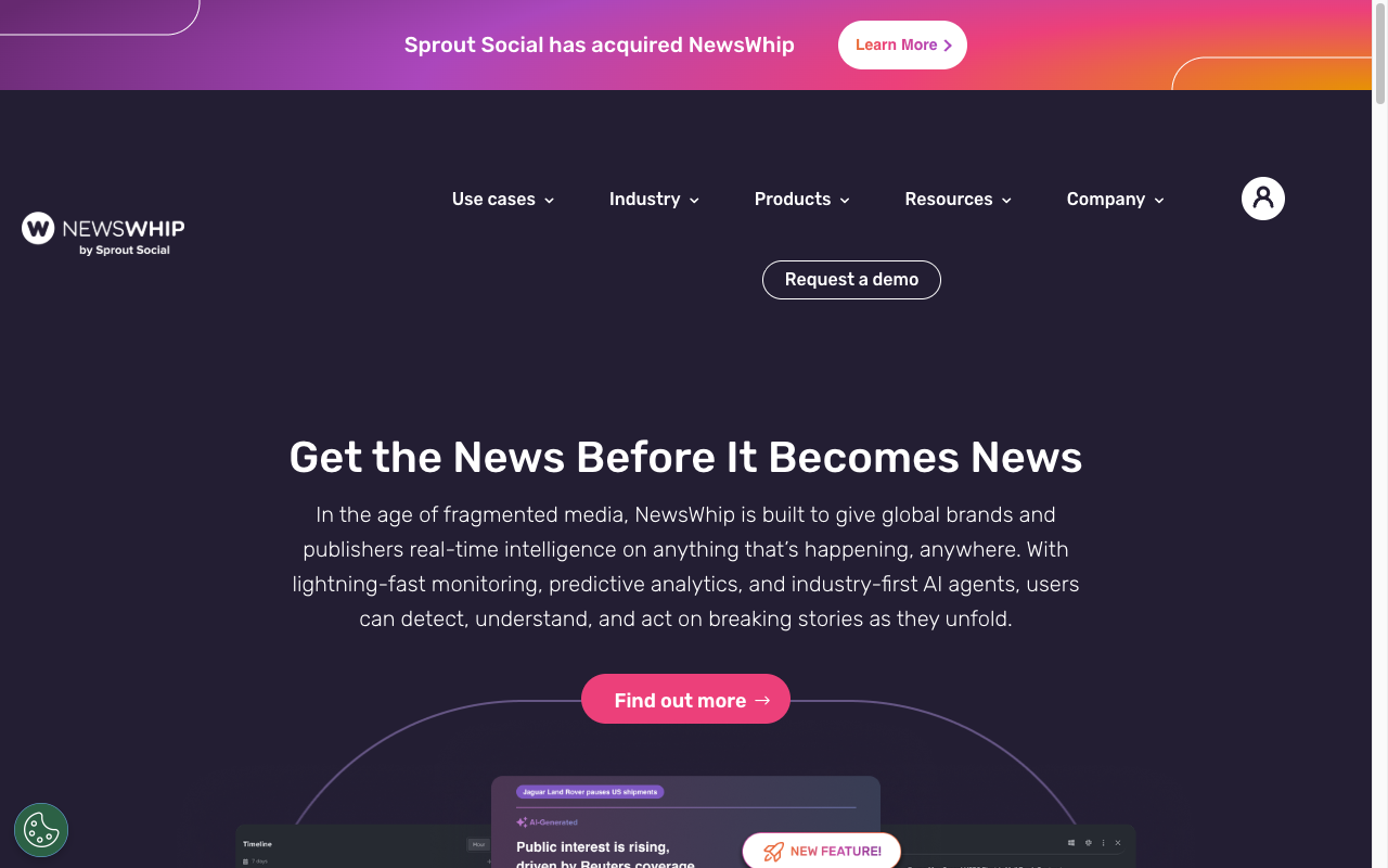 NewsWhip interface